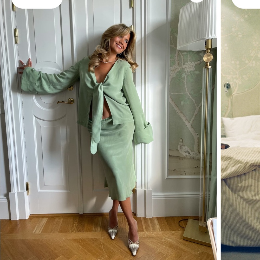 Never Used Pistachio Skirt - Djerf Avenue